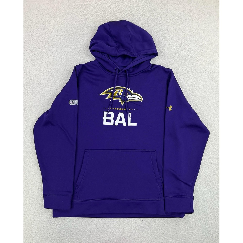 Baltimore Ravens Hoodie Mens Medium Purple NFL Under Armour Combine Sweatshirt